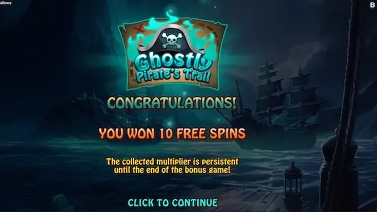 Tampilan visual slot Ghostly Hallows dengan tema bajak laut hantu